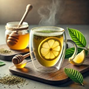 Image 4 A refreshing cup of yerba mate energy elixir garnished with lemon and honey